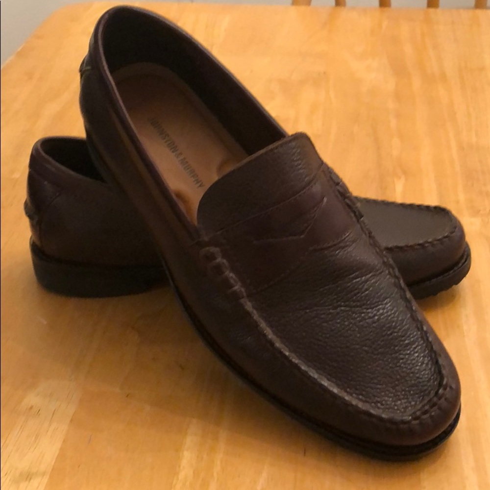 Johnston&Murphy Mens Brown Sheepskin Loafers 10.5